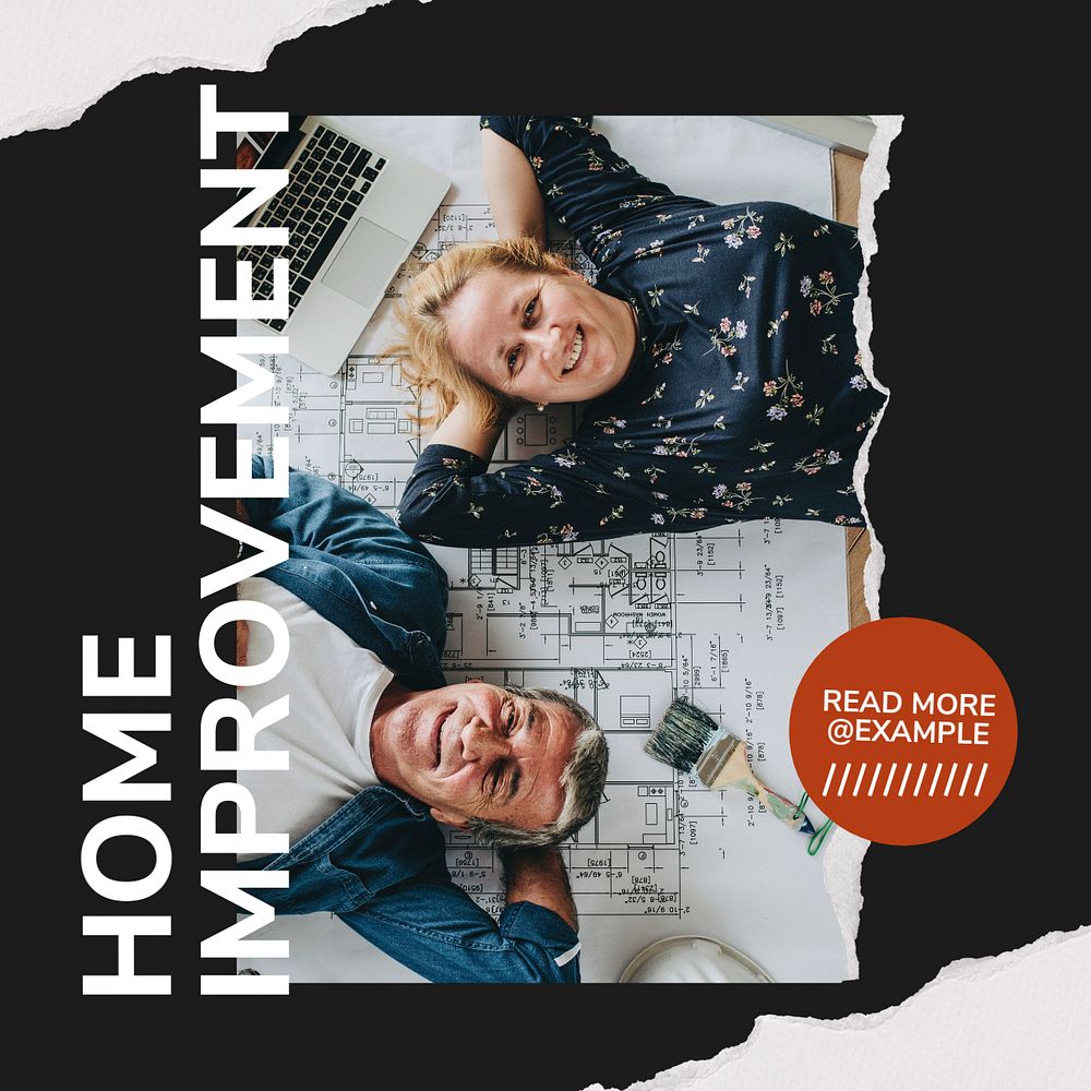 Home improvement Instagram post template, editable text