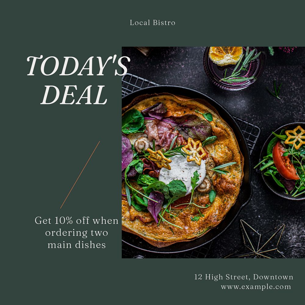 Today's deal Instagram post template, editable text