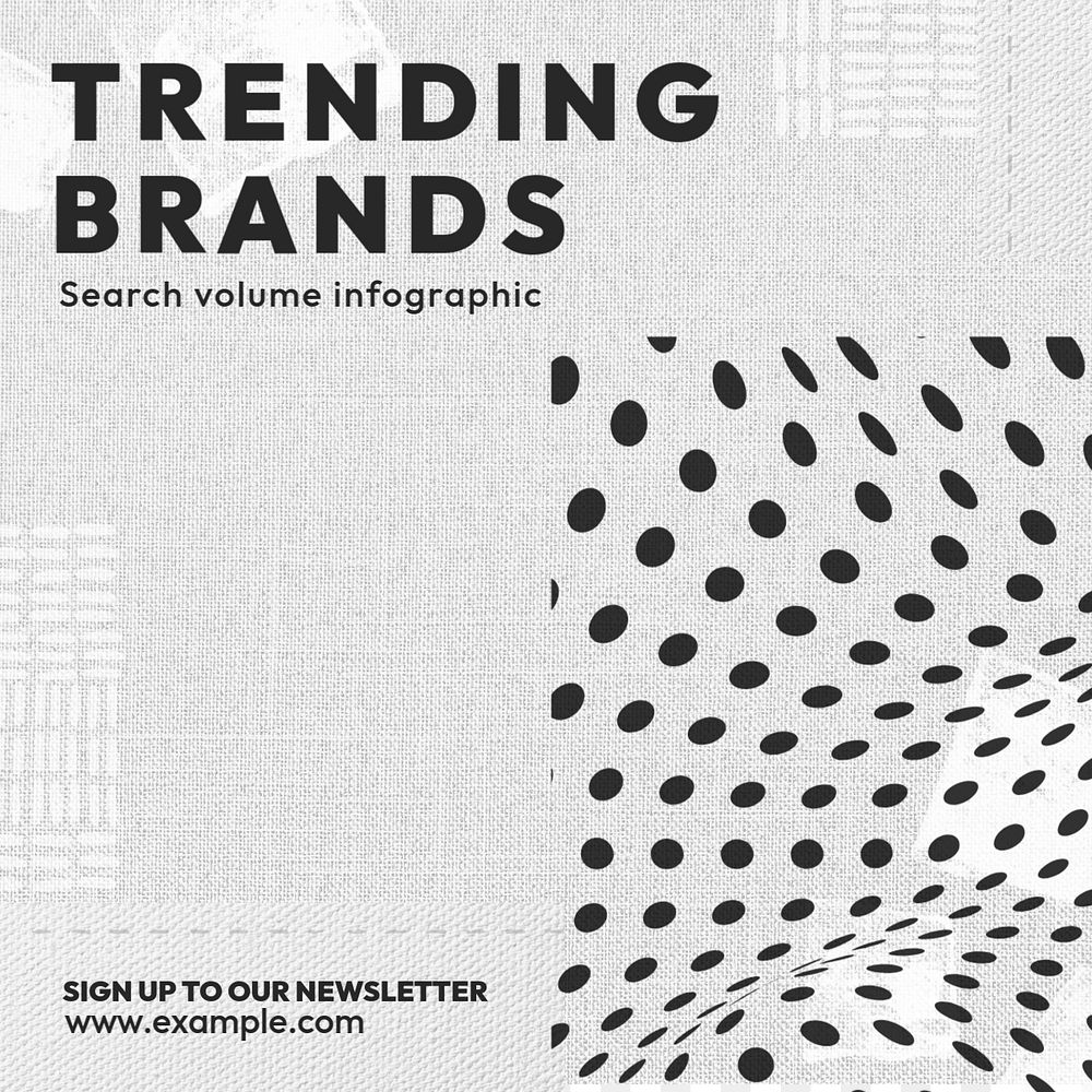 Trending brands newsletter Instagram post template, editable text