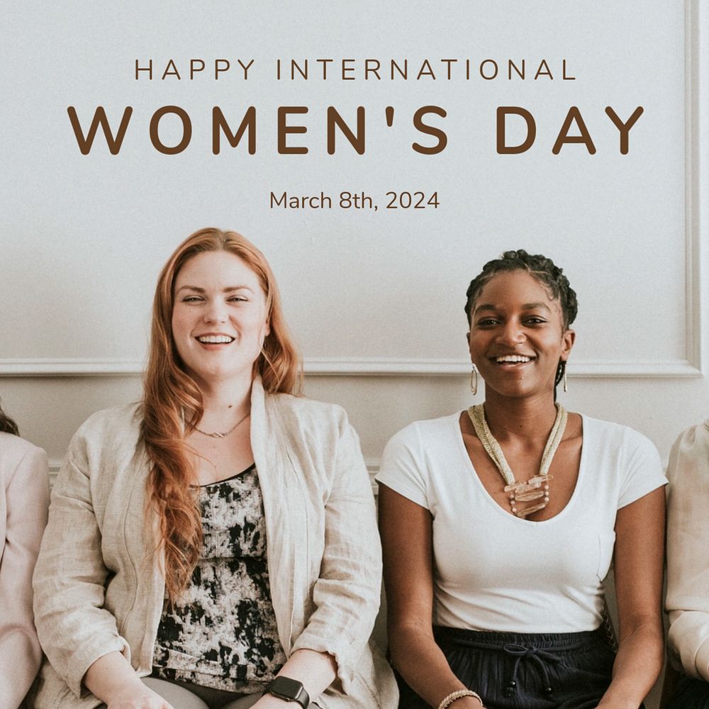 Women's day Instagram post template, editable text