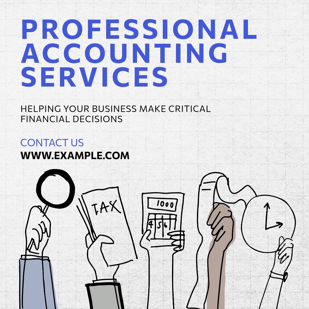 Professional accounting services Instagram post template, editable text