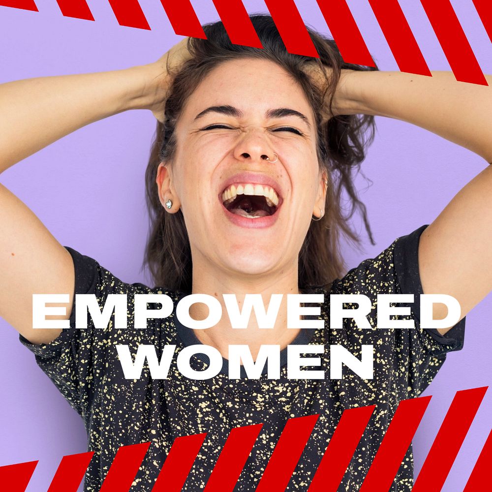 Empowered women Instagram post template, editable text