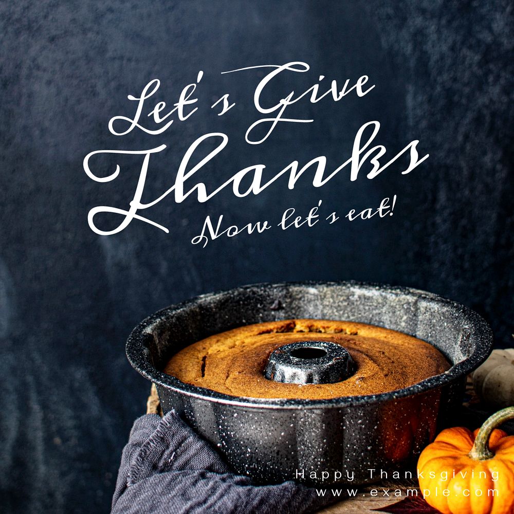 Thanksgiving Instagram post template, editable text