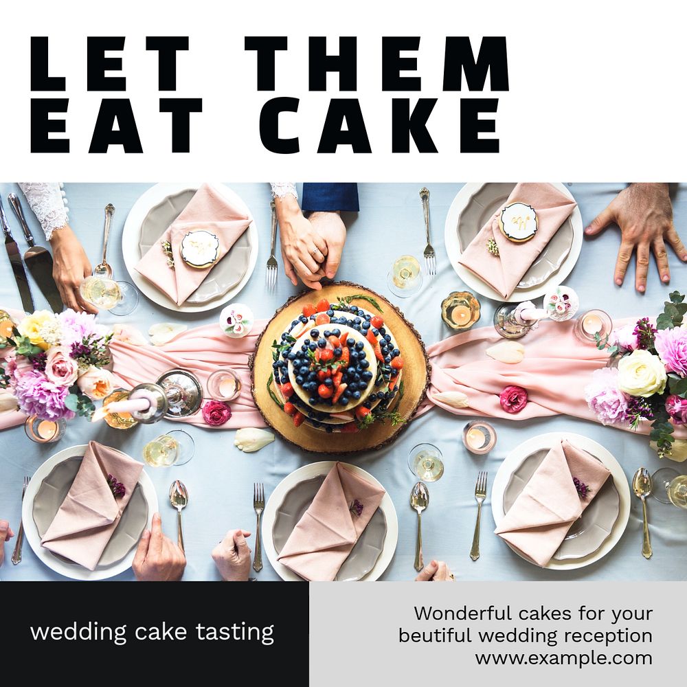 Eat cake Instagram post template, editable text