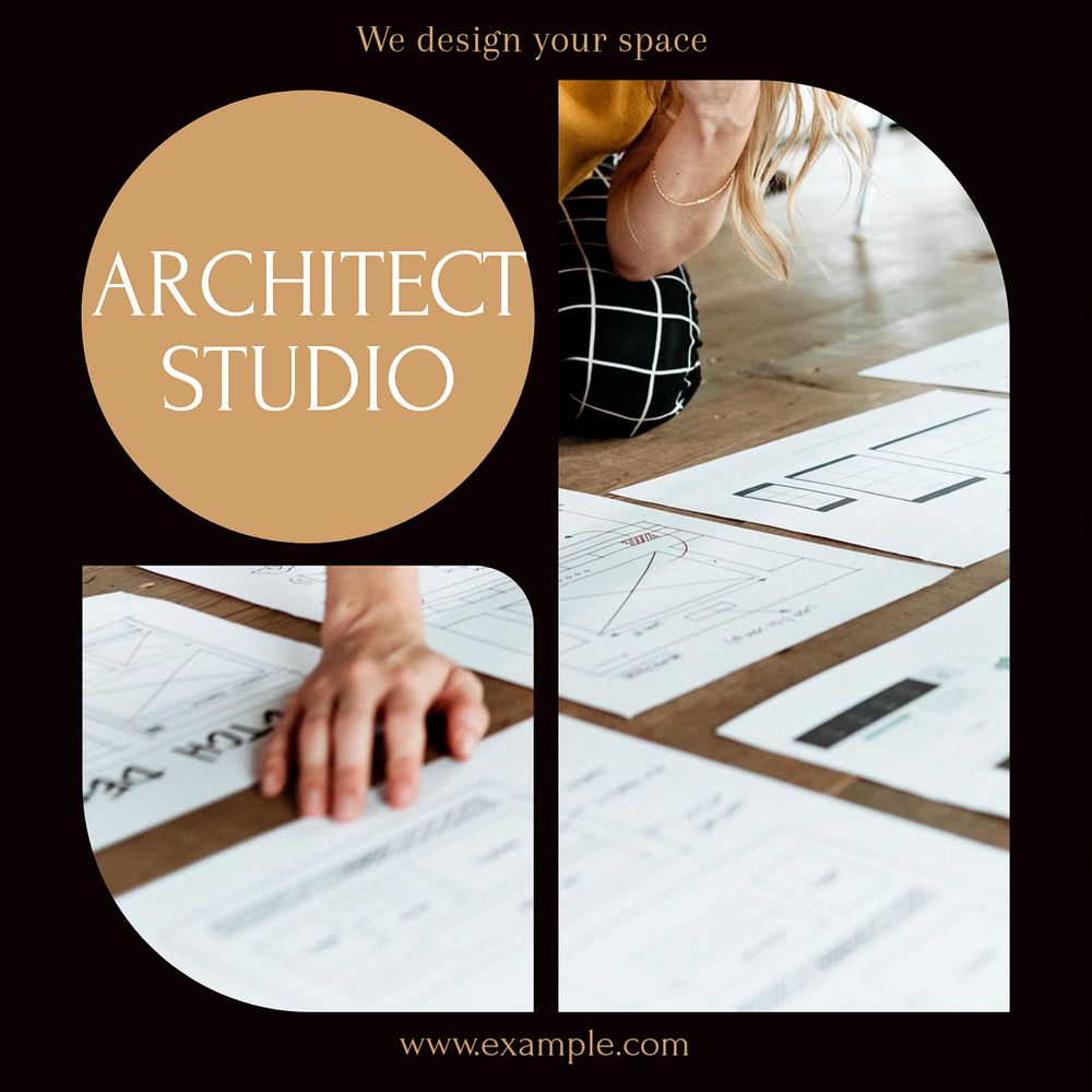 Business plan Instagram post template, editable text