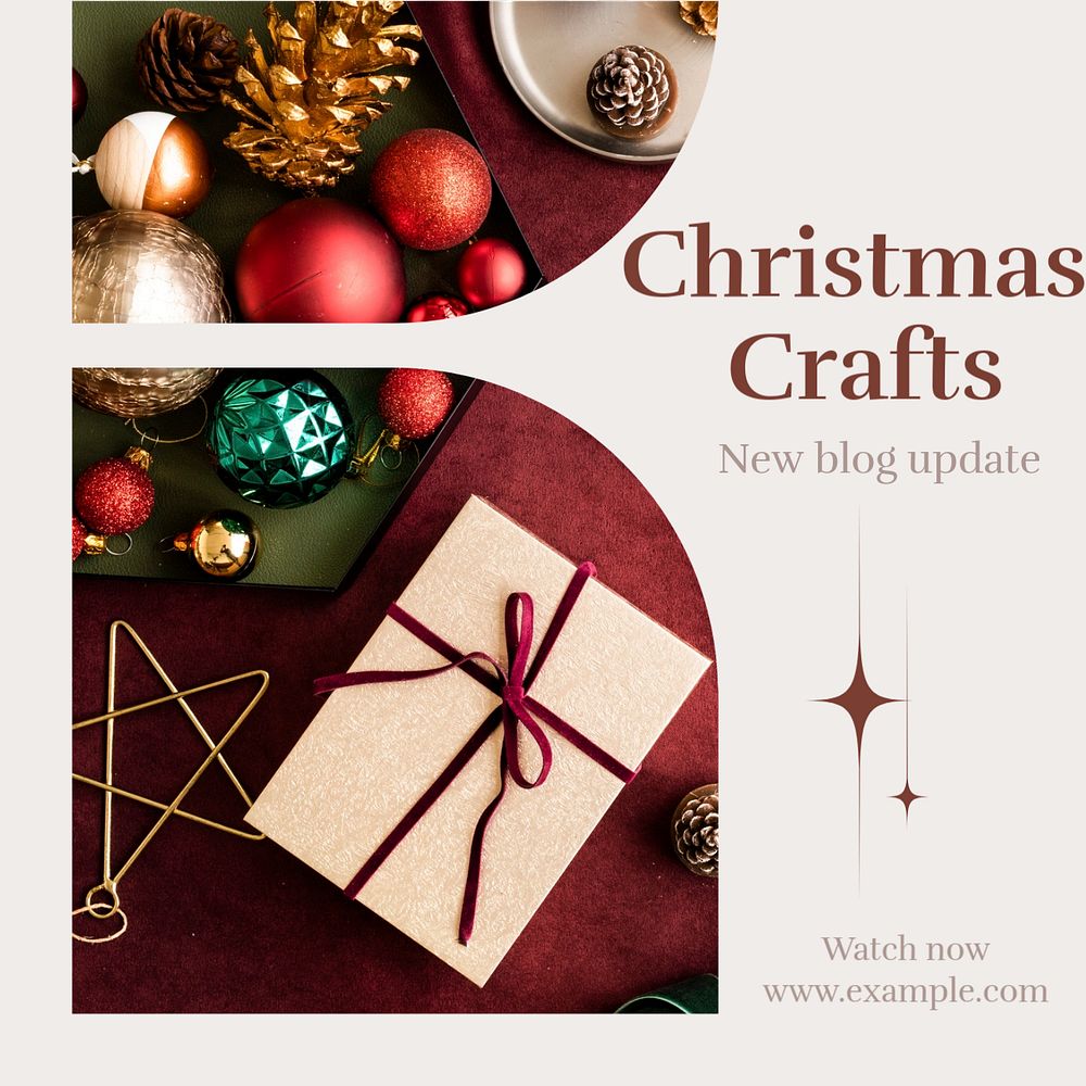 Christmas craft Instagram post template, editable text