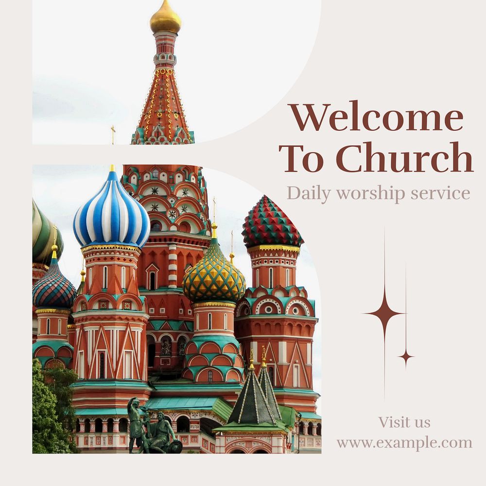 Welcome to church Instagram post template, editable text