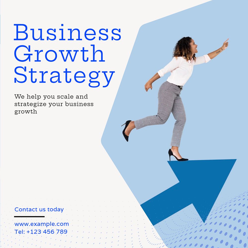 Business growth Instagram post template, editable text