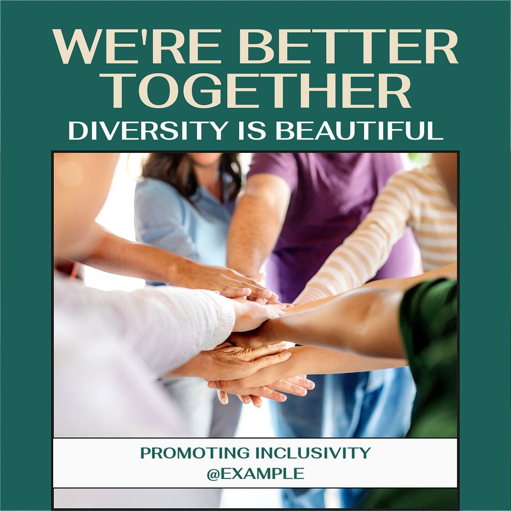 Diversity Instagram post template, editable text