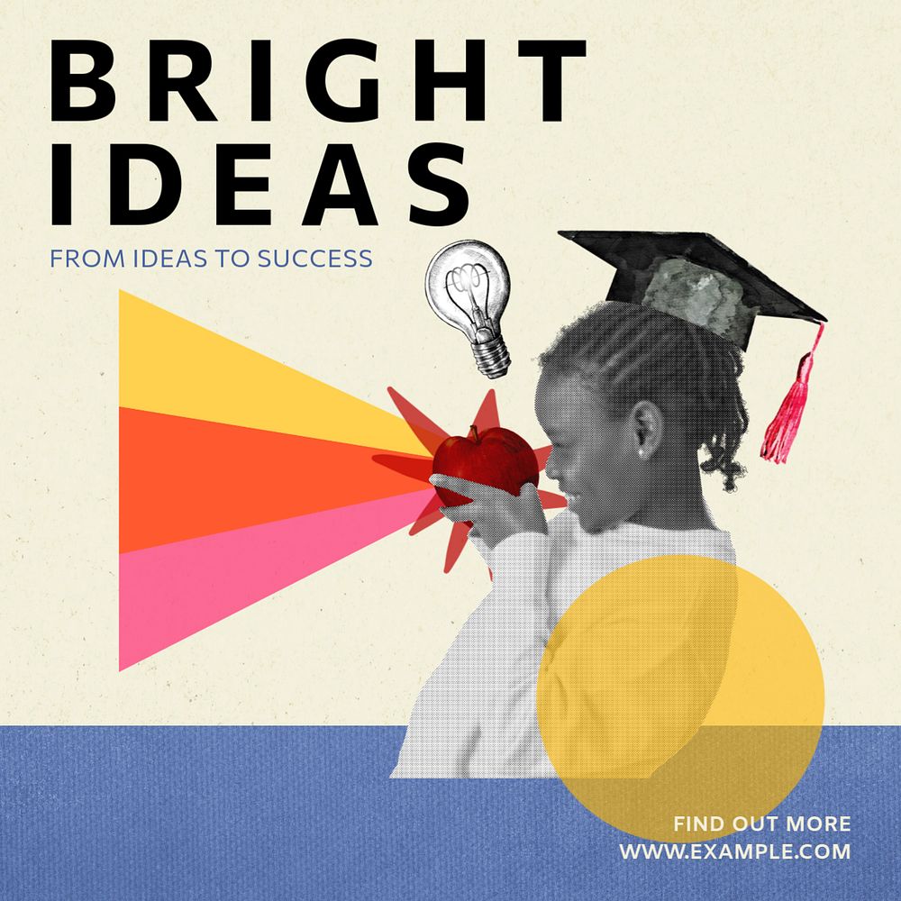 Bright ideas Instagram post template, editable design