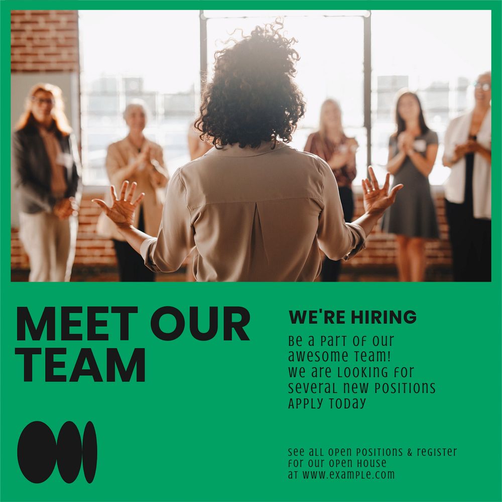 We're hiring Instagram post template, editable text