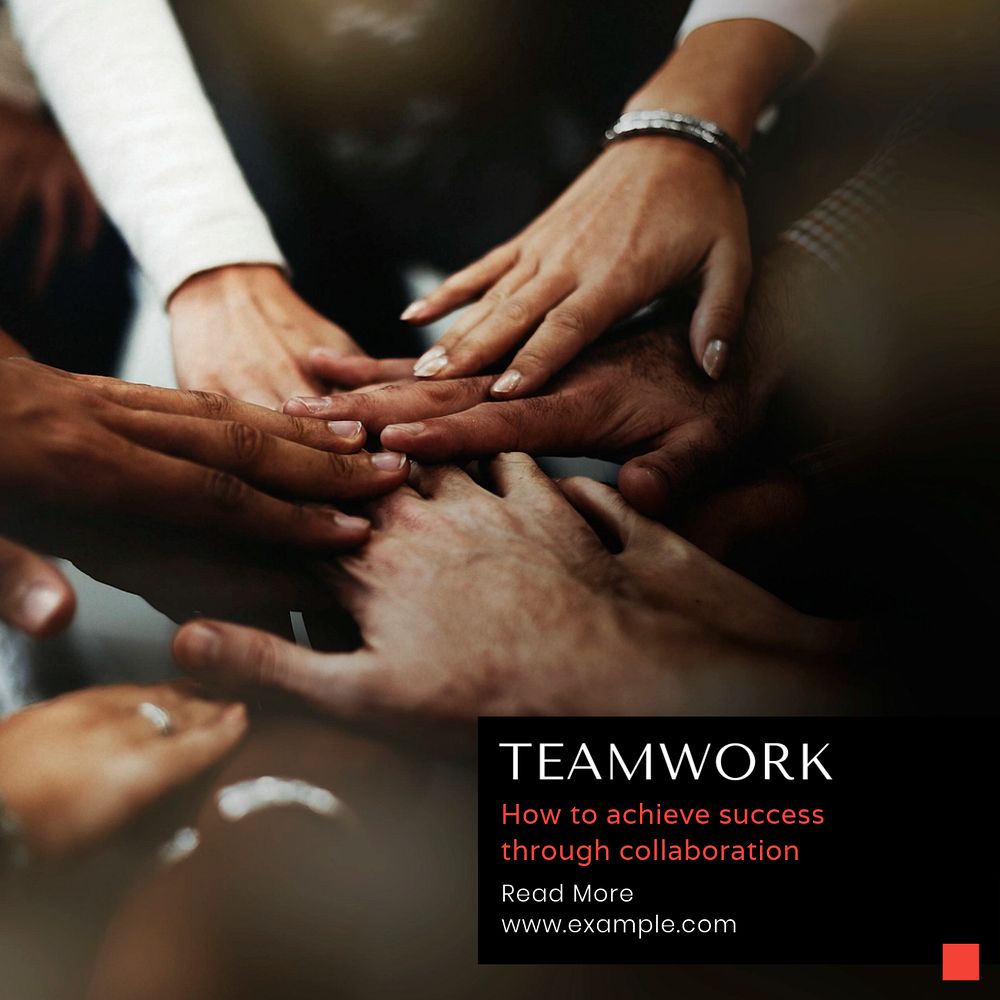 Teamwork Instagram post template, editable text