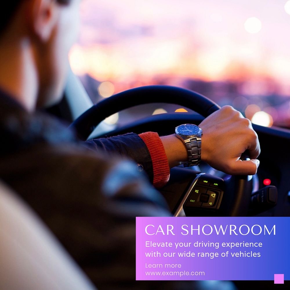 Car showroom Instagram post template, editable text