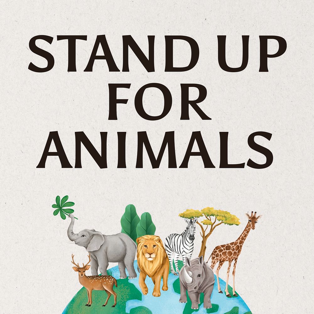 Stand for animals Instagram post template, editable design