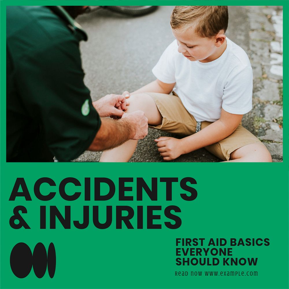 Accidents & injury Instagram post template, editable text