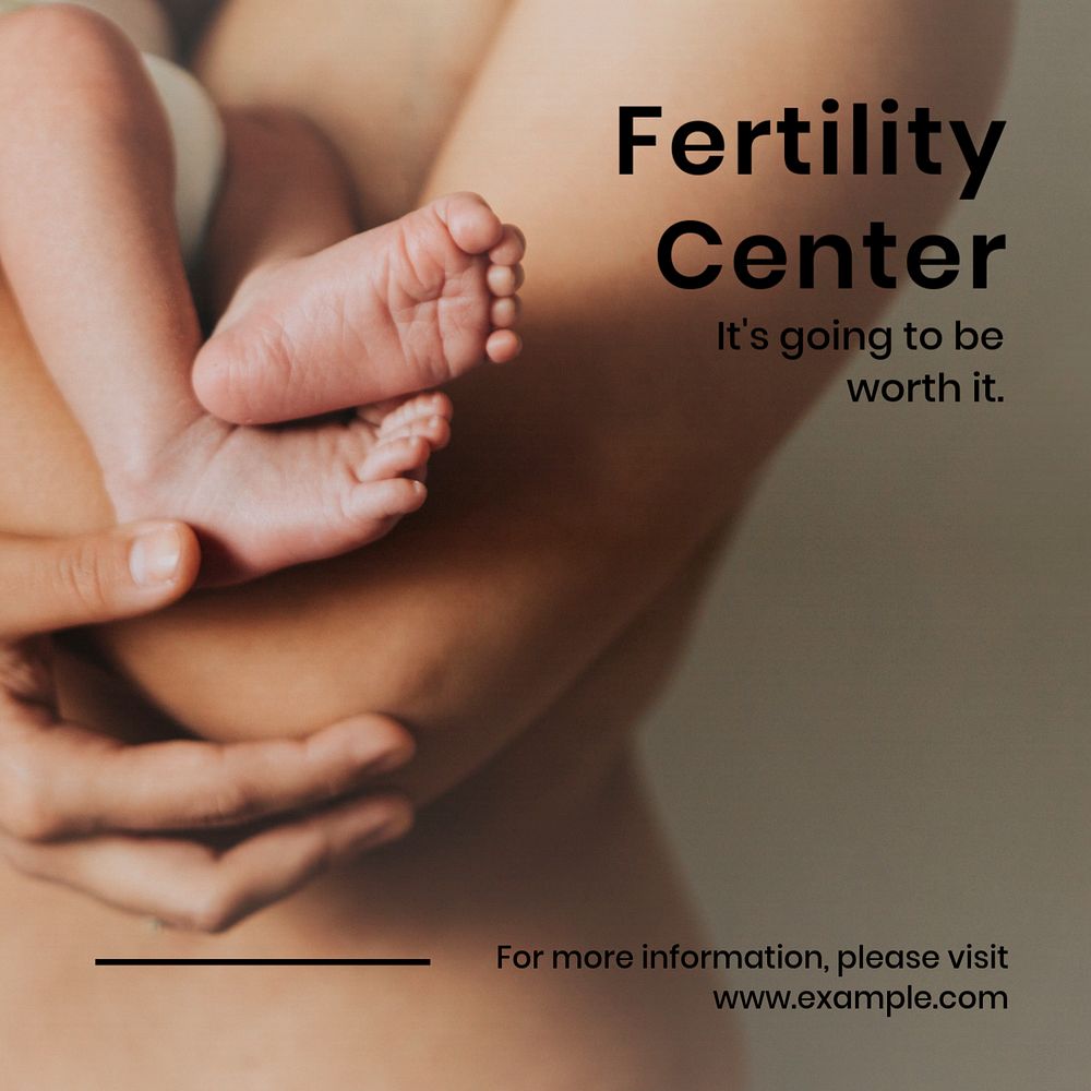 Fertility center Instagram post template, editable text