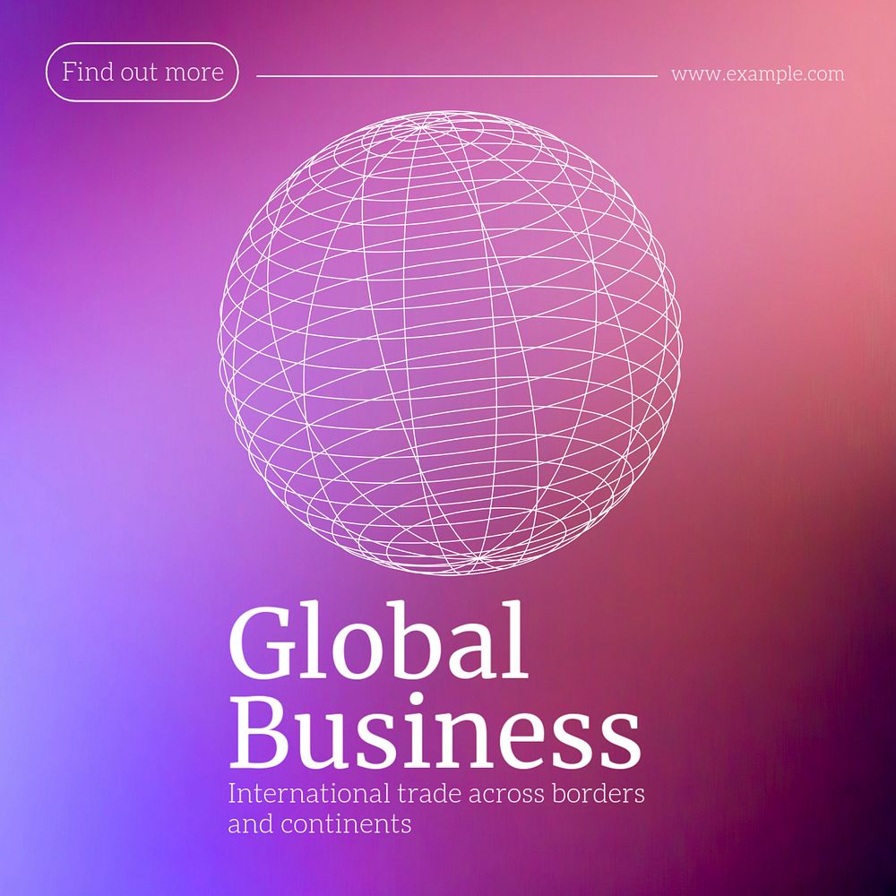 Global business Instagram post template, editable text