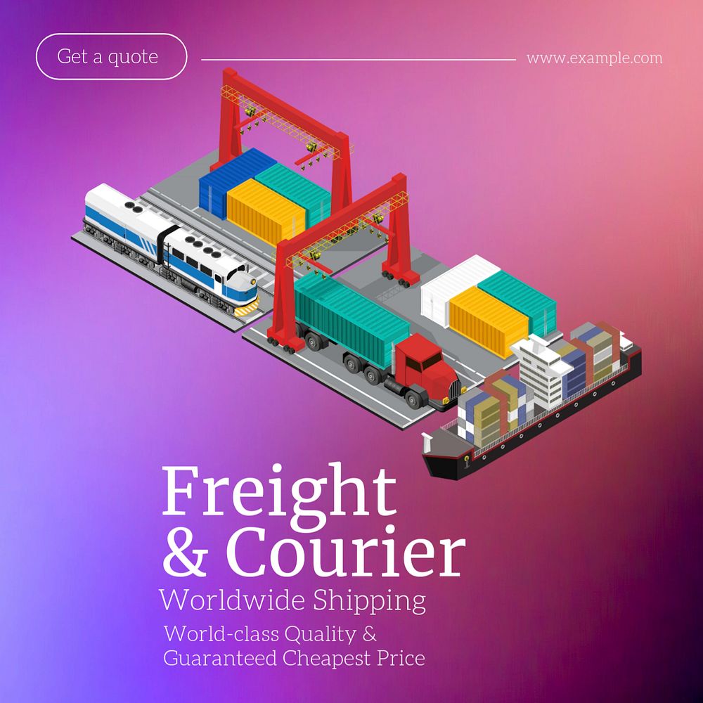 Freight & courier Instagram post template, editable text