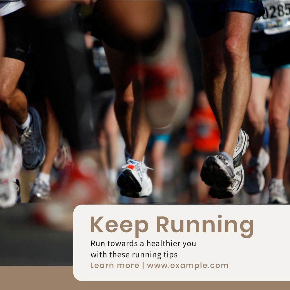 Keep running Instagram post template, editable text