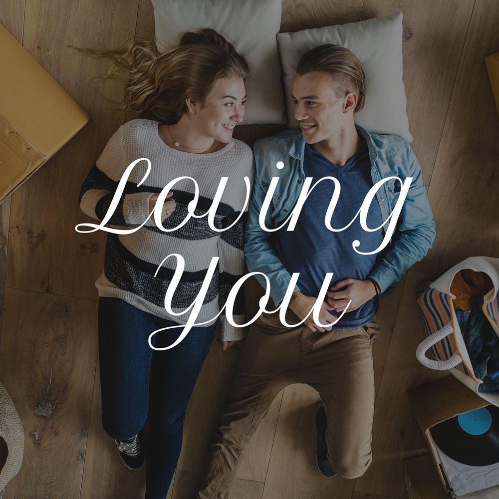 Loving you Instagram post template, editable text