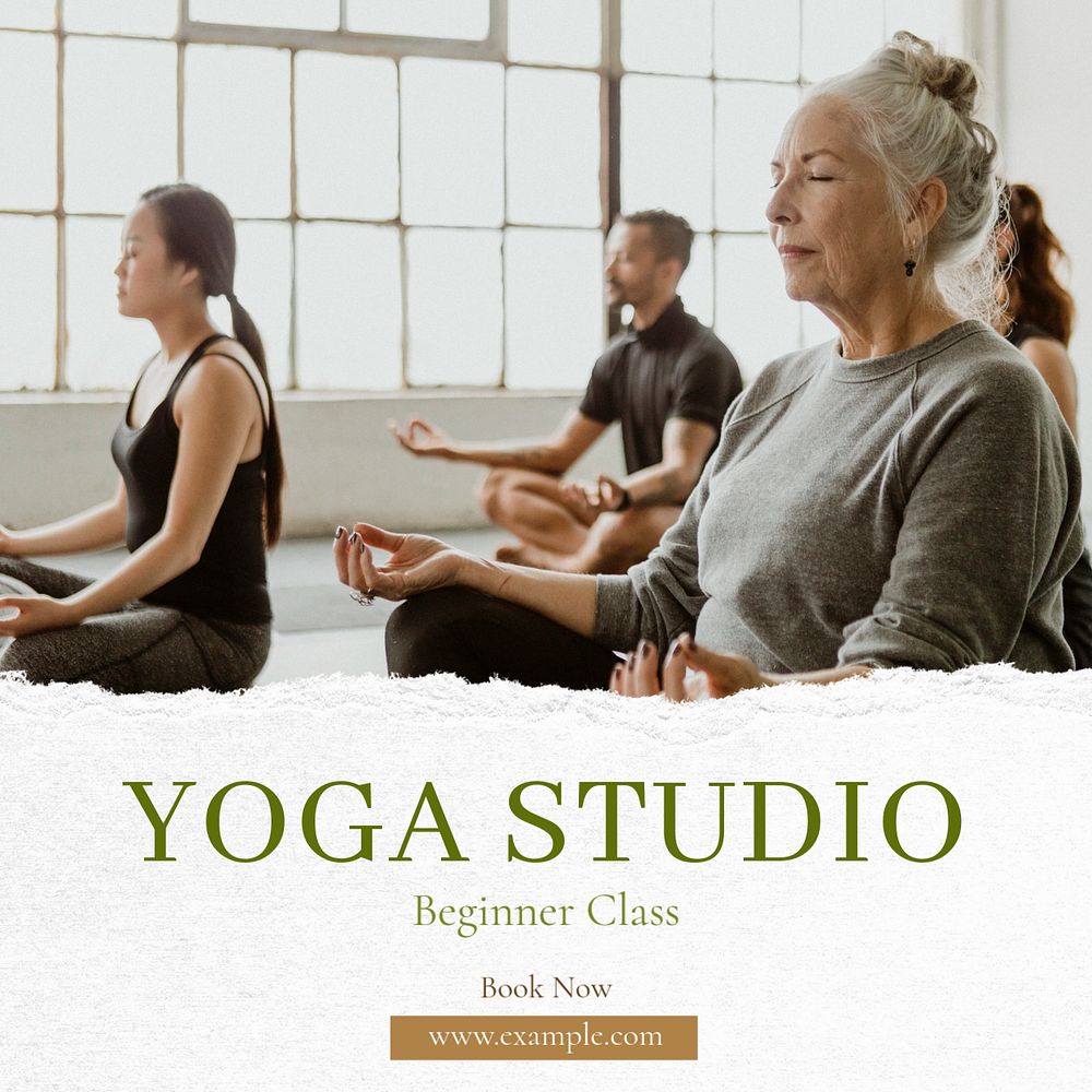 Yoga class advertisement Instagram post template, editable text