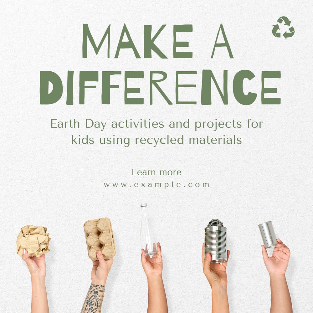 Earth Day activities Instagram post template, editable design