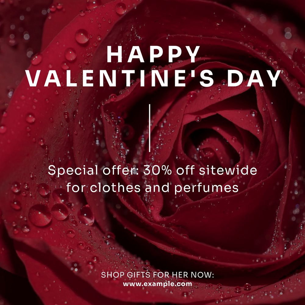 Valentine's day sale  Instagram post template, editable text