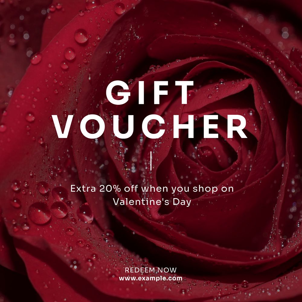 Gift voucher  Instagram post template, editable text