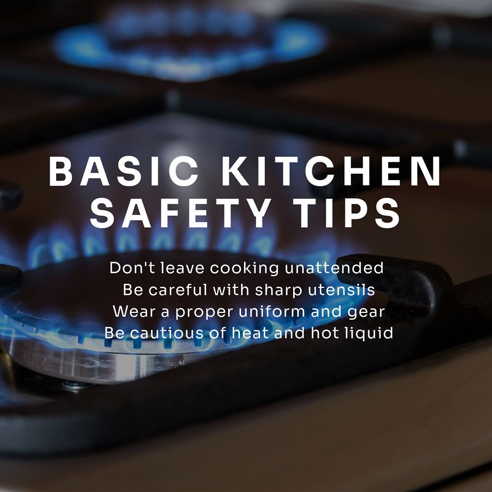 Basic kitchen tips  Instagram post template, editable text