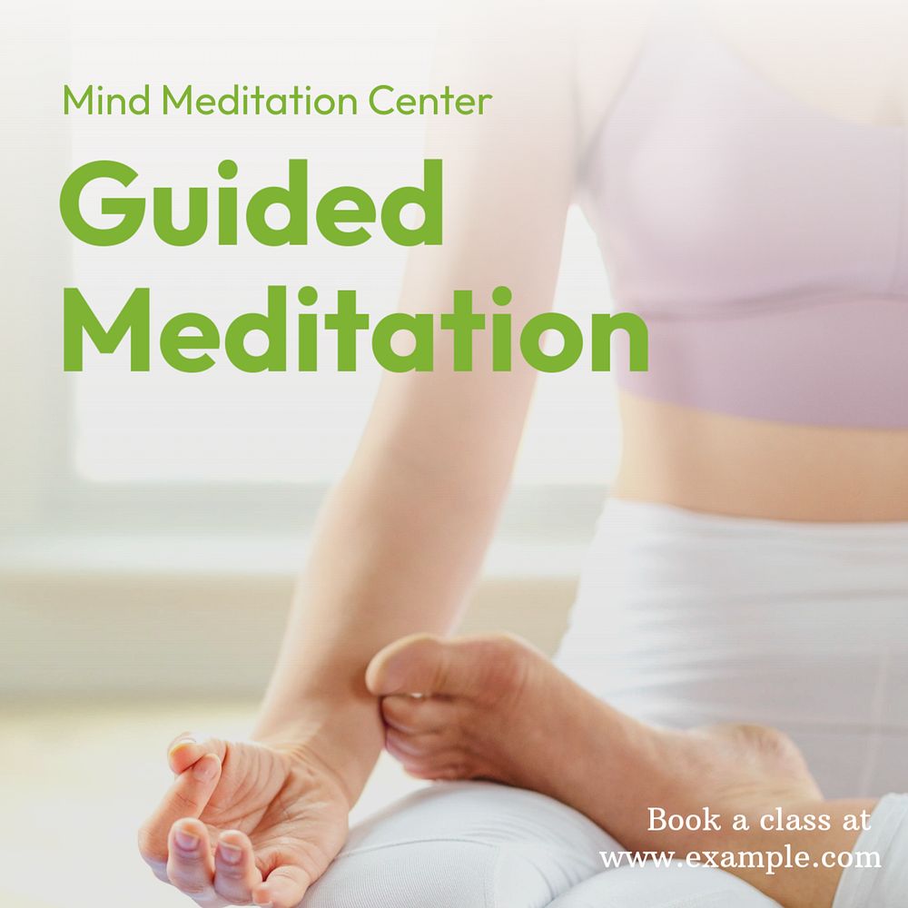 Guided meditation Instagram post template, editable text