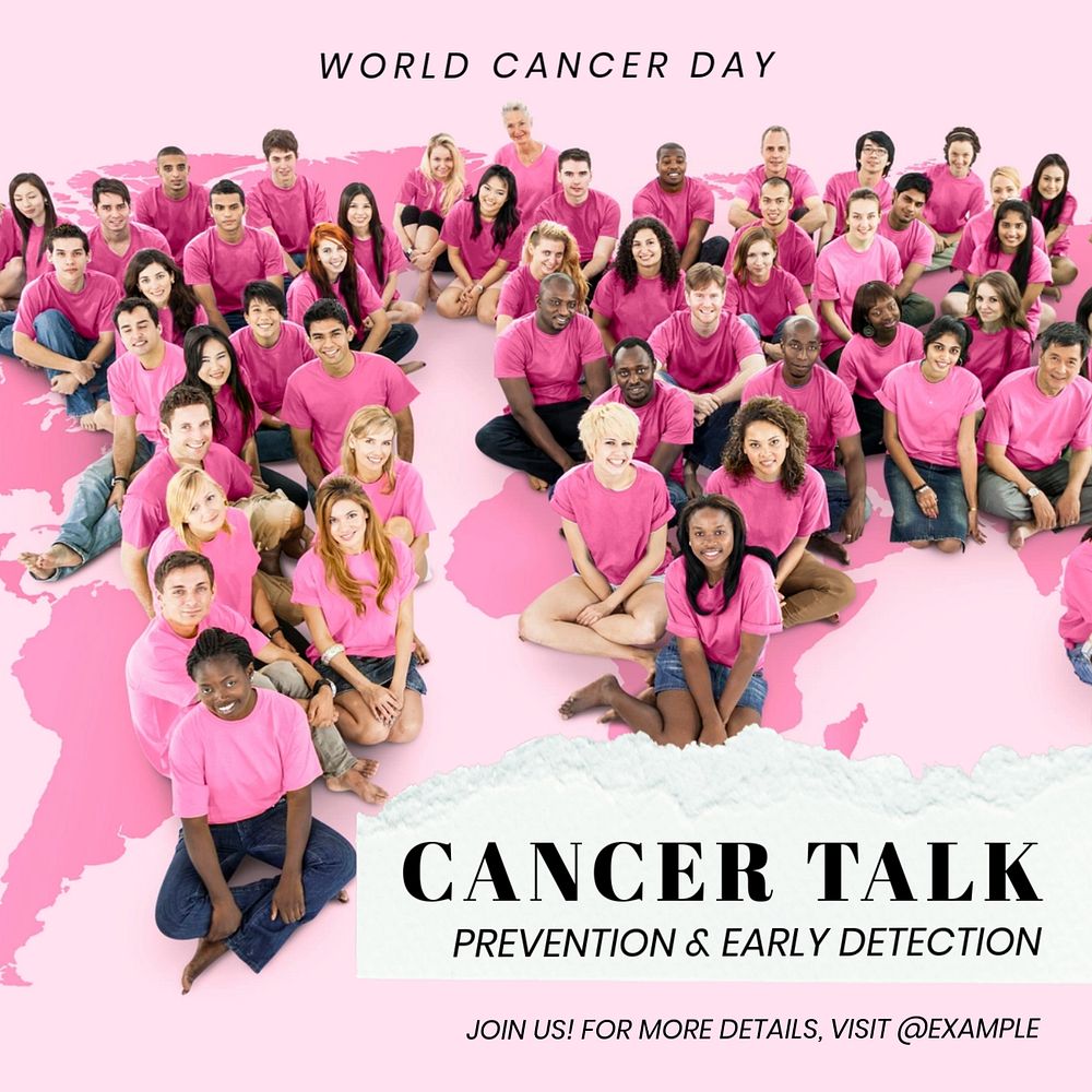 Cancer talk Instagram post template, editable text