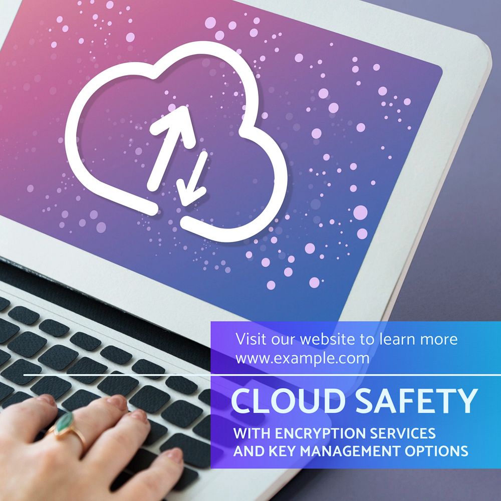 Cloud safety Instagram post template, editable text