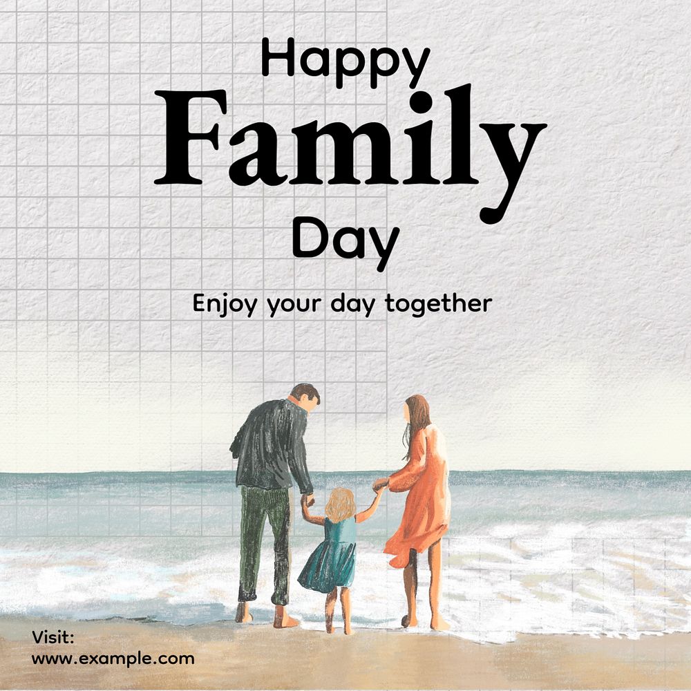 Happy family day Instagram post template, editable text