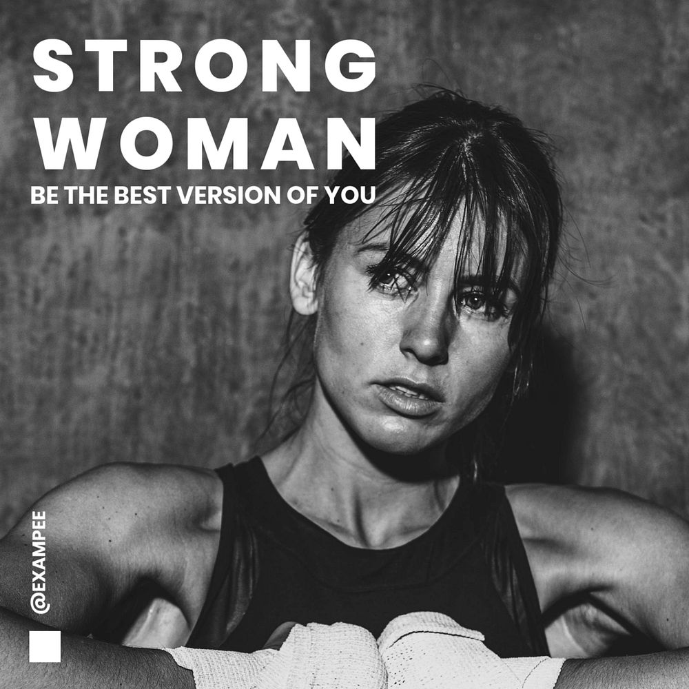 Strong woman  Instagram post template, editable text