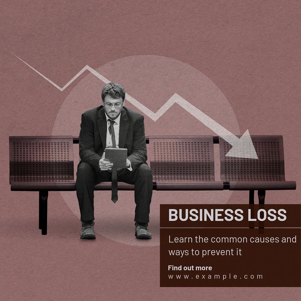 Business loss Instagram post template, editable text