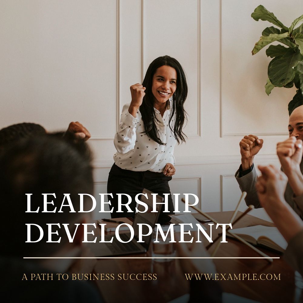 Leadership development Instagram post template, editable text