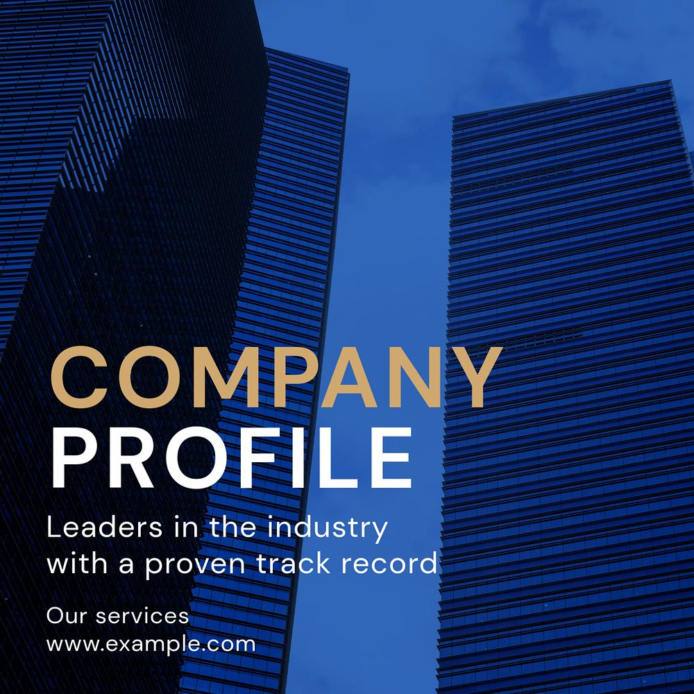 Company profile  Instagram post template, editable text