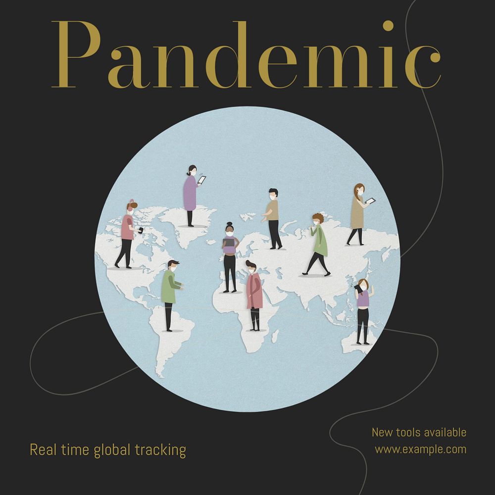 Pandemic Instagram post template, editable text