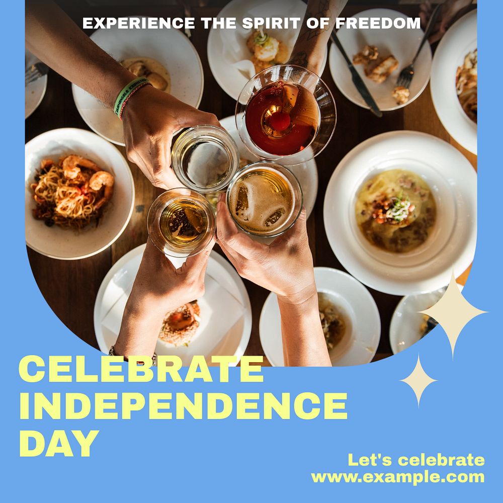 Independence day Instagram post template, editable text