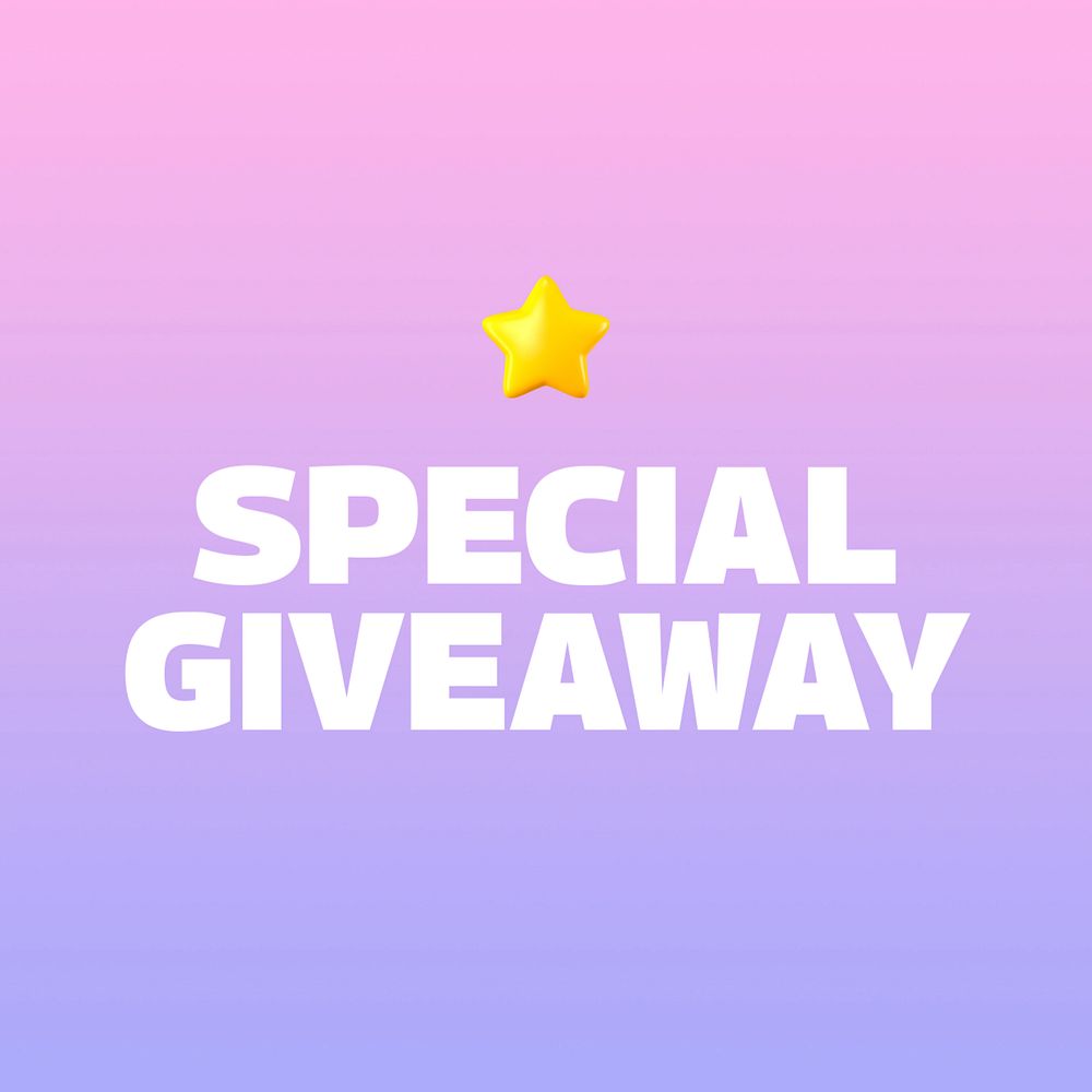 Special giveaway Instagram post template, editable design