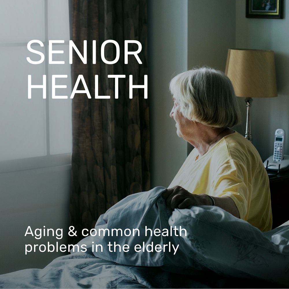 Senior health Instagram post template, editable text