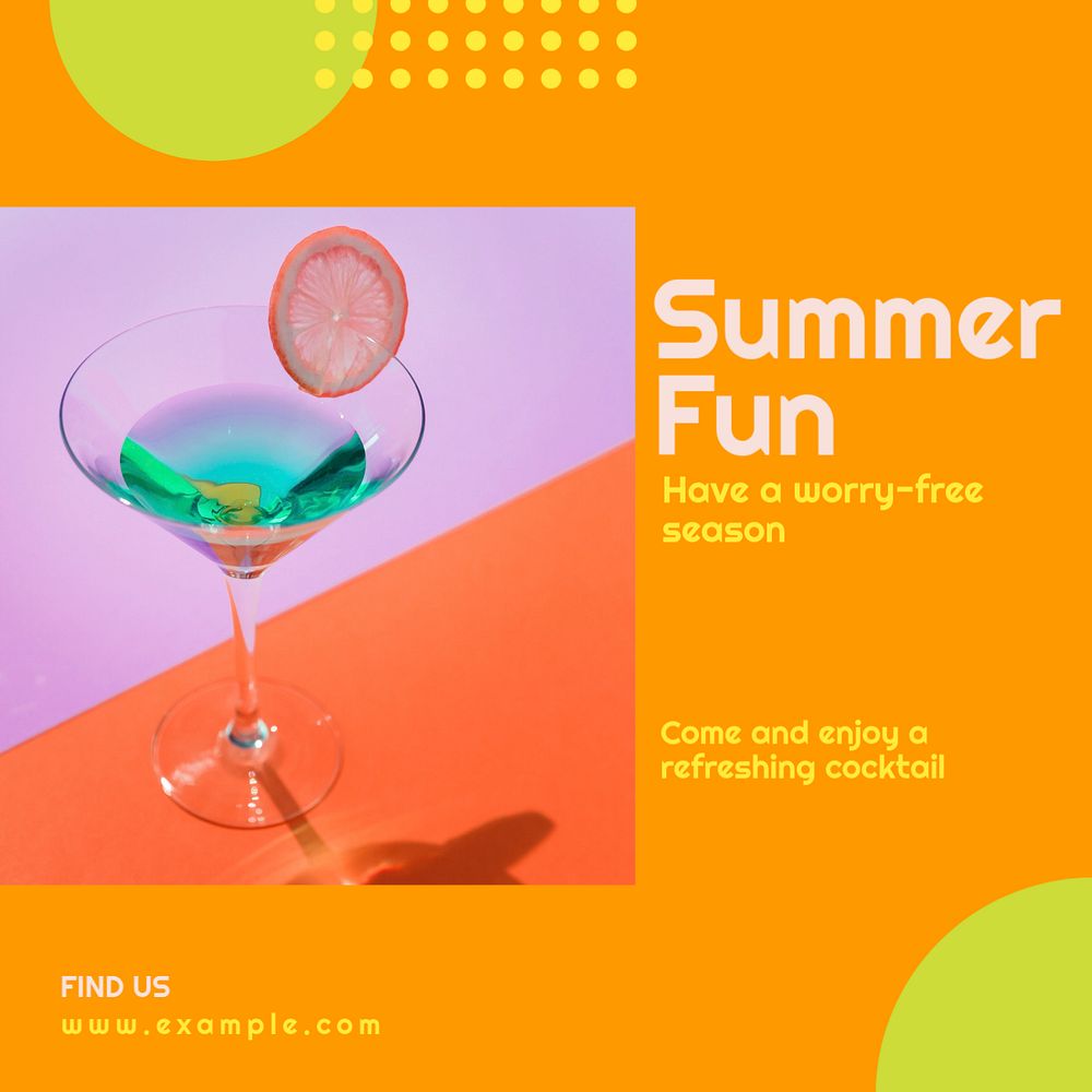 Summer fun insurance Instagram post template, editable text