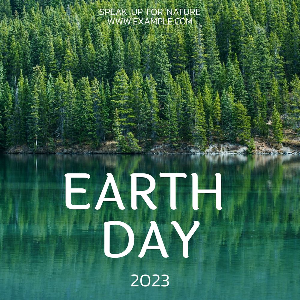 Earth day Instagram post template, editable text