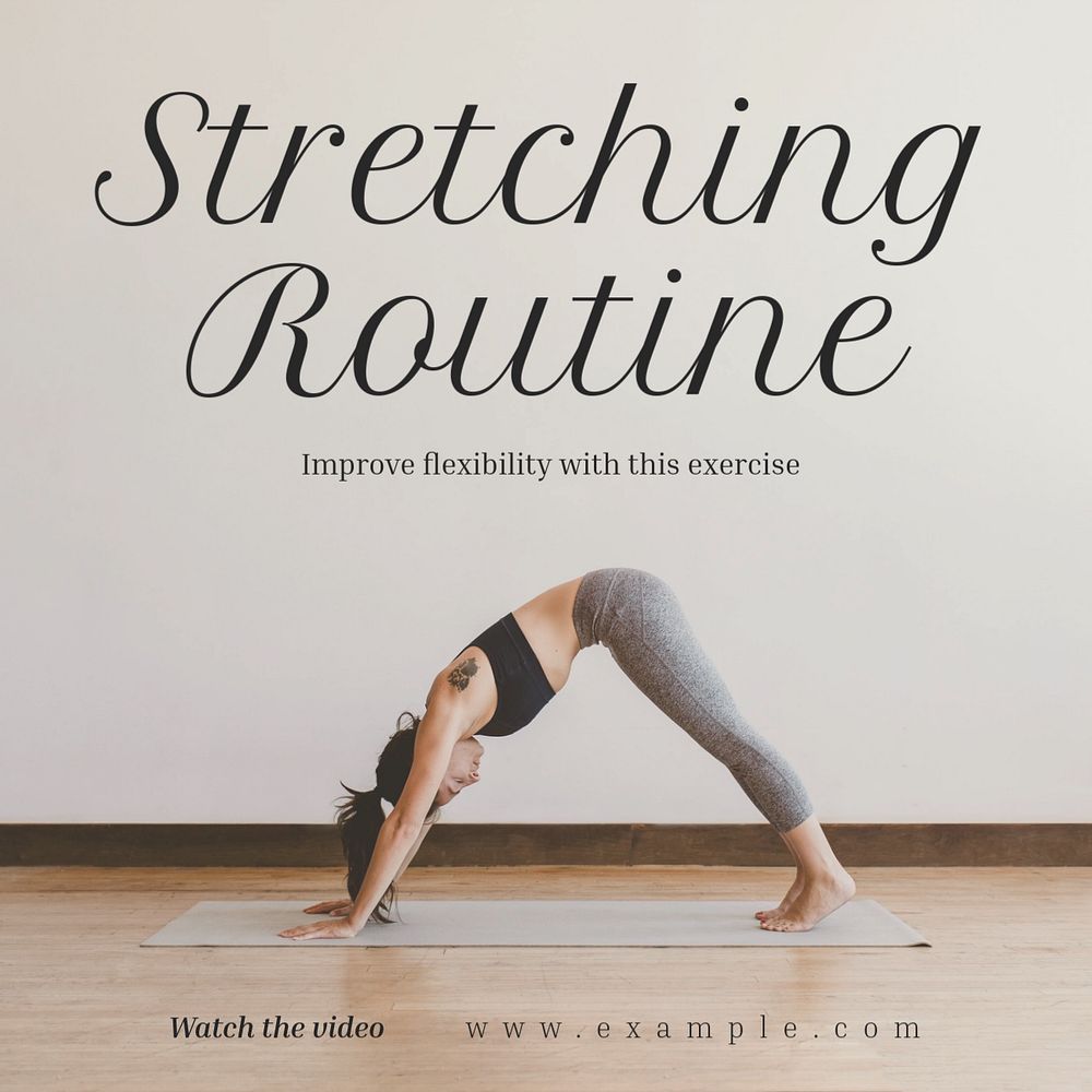 Stretching routine Instagram post template, editable text