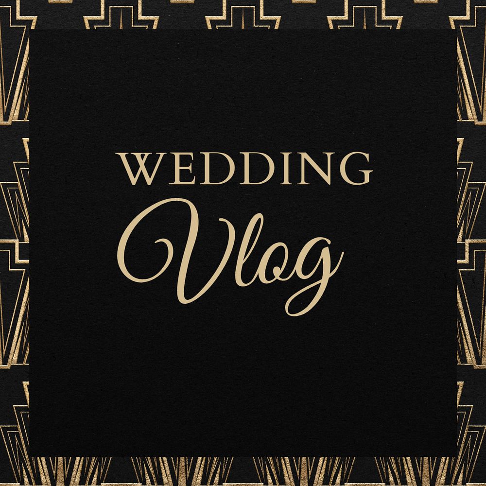 Wedding vlog Instagram post template, editable design