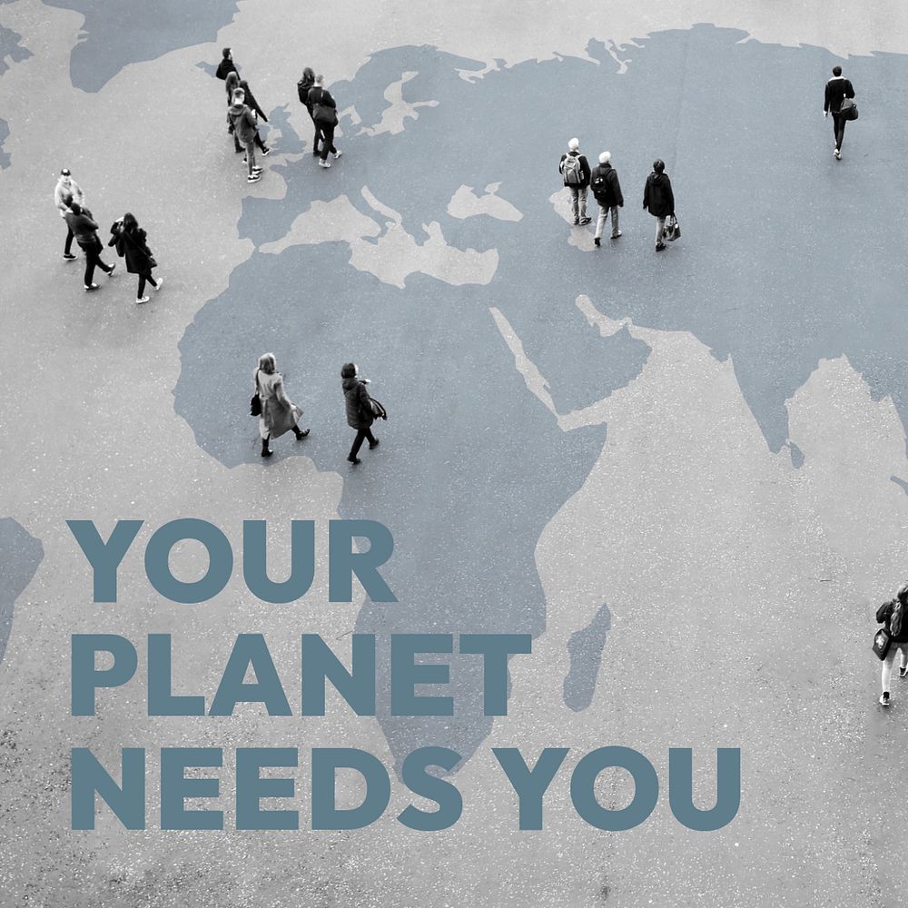 You planet needs you Instagram post template, editable text