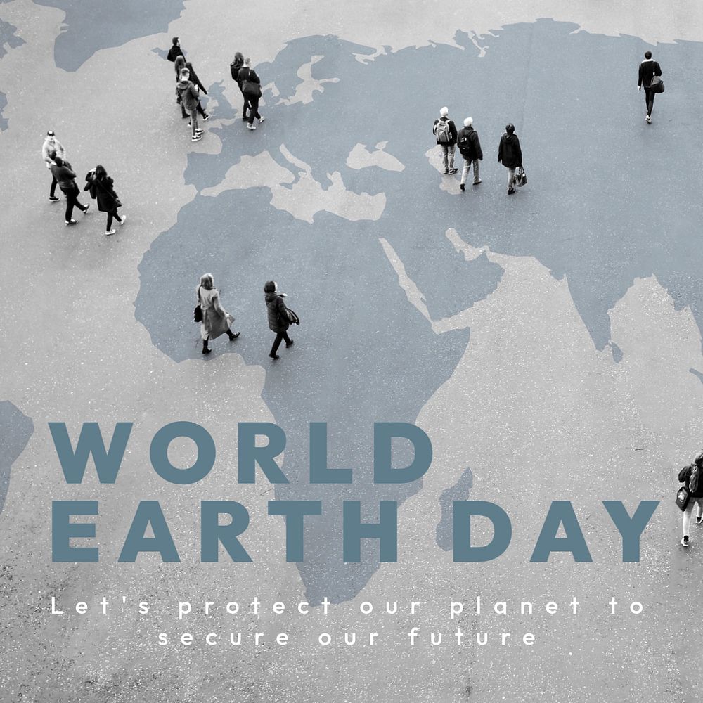 World earth day Instagram post template, editable text