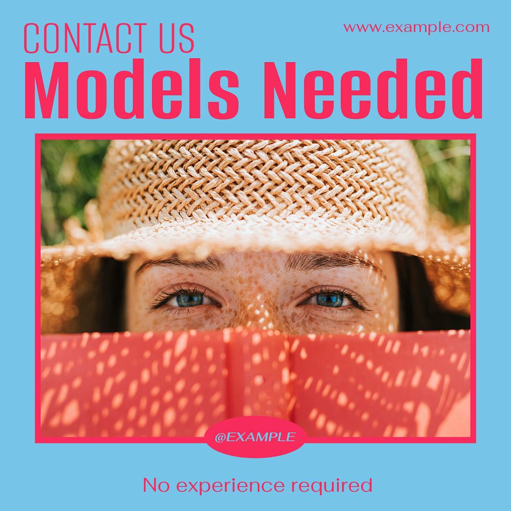 Models needed Instagram post template, editable text