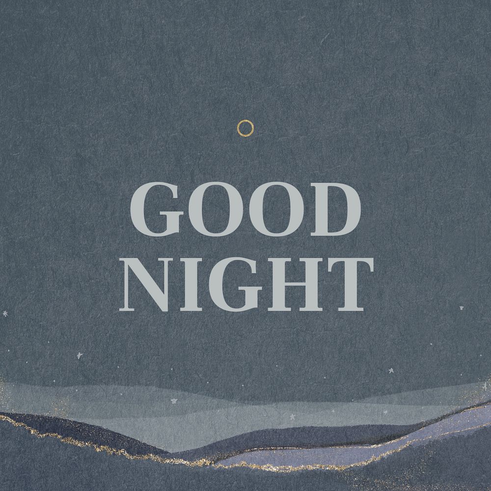 Good night Instagram post template, editable design