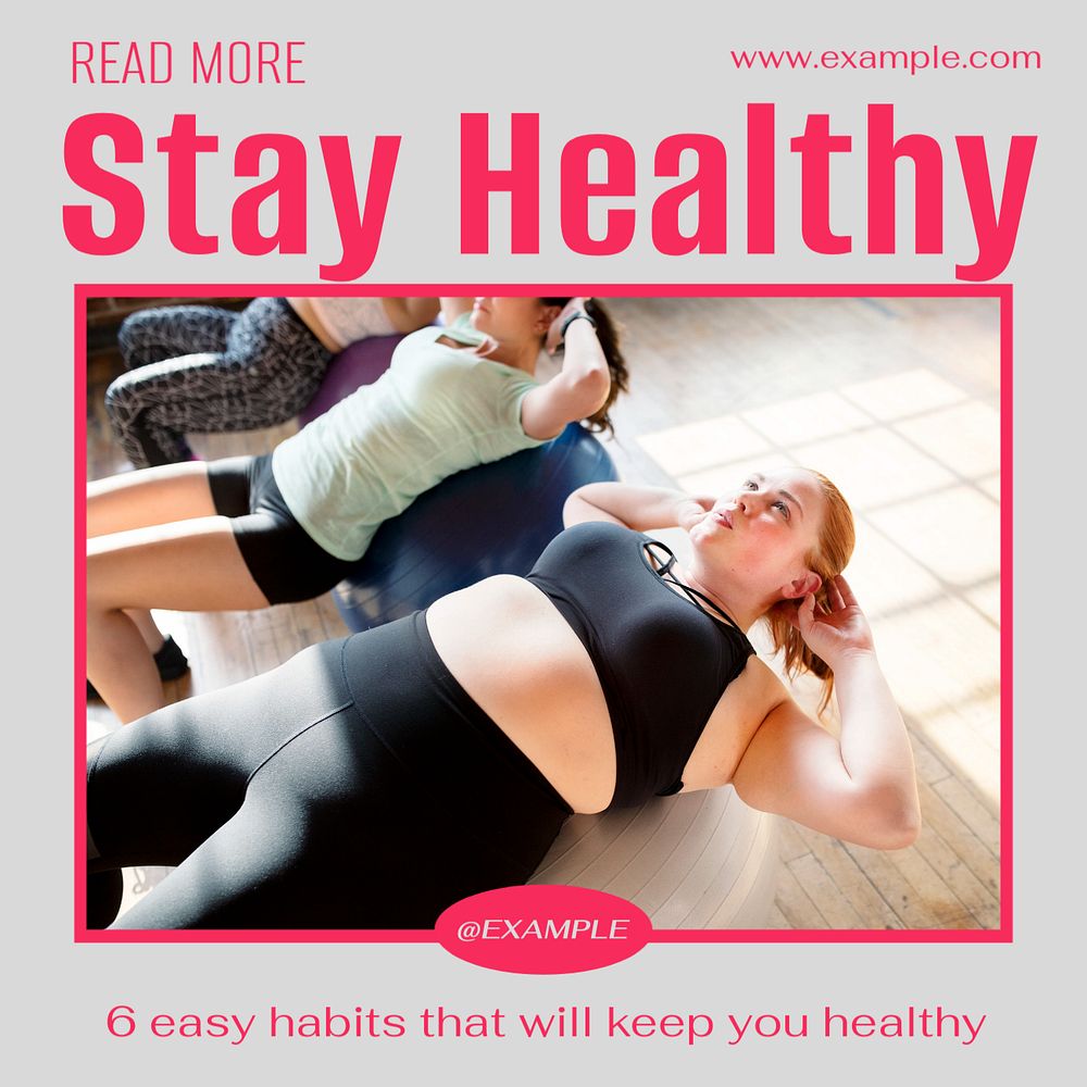 Healthy habits Instagram post template, editable text